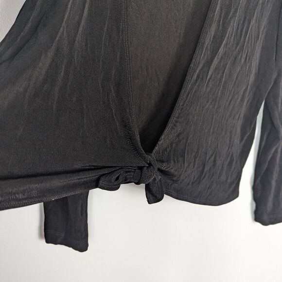 Chico's Travelers Black Tie Front Drapey Cardigan XL - Picture 5 of 6